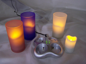 Small Melted Wax Effect Candle, Rechargeable (click to enlarge)